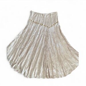 Dolled Up Shimmering Cream Maxi Skirt
